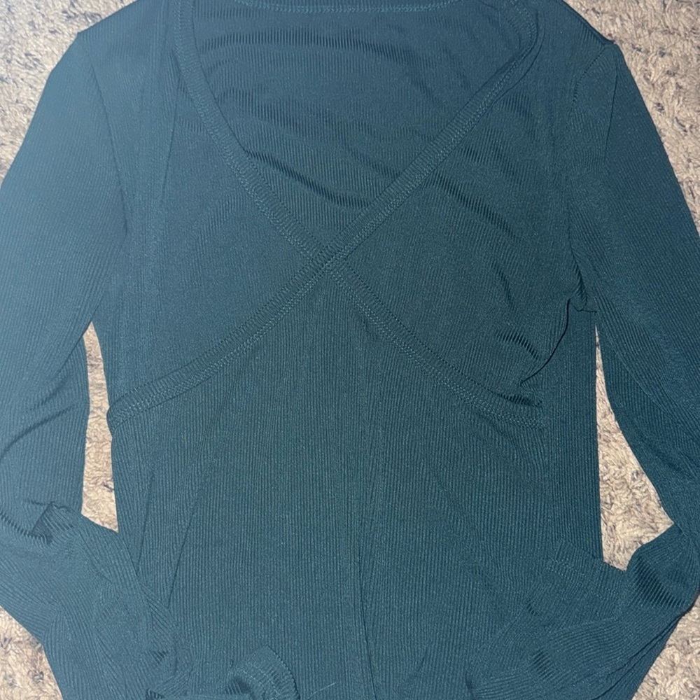 Deep Green Long Sleeve V-neck